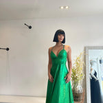 Green long dress