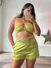 Priss Green Satin Short