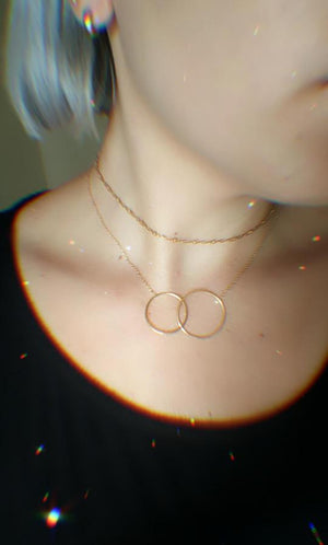 Double Circle Necklace-Lucky Love Boutique