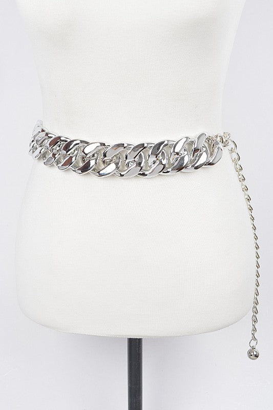 Silver Oversized belt