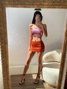 Orange top/skirt